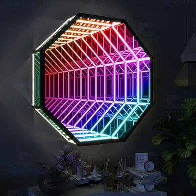 Beli Home Bar LED Neon Sign Mirror Background Wall Dekoratif Infinity LED Lampu Cermin pembuatan online