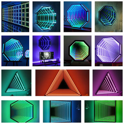 Beli Tanda Neon Cermin 3D 220V Perubahan Warna Tanda Neon Untuk Area Hiburan pembuatan online