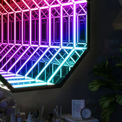 Beli 220V 3D Glass Neon Mirror Sign With Neon Tube Party Led Neon Strip Multicolor pembuatan online