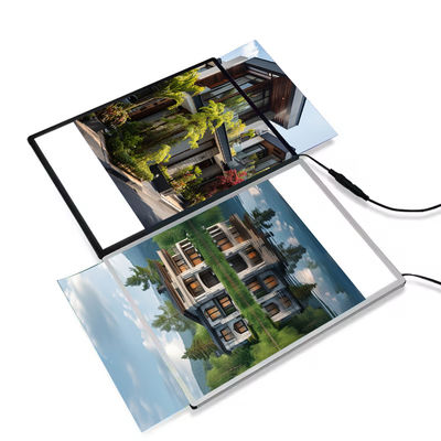 Beli Ukuran yang disesuaikan Panel kaca Reklam Poster Frame Led A4 Light Box pembuatan online