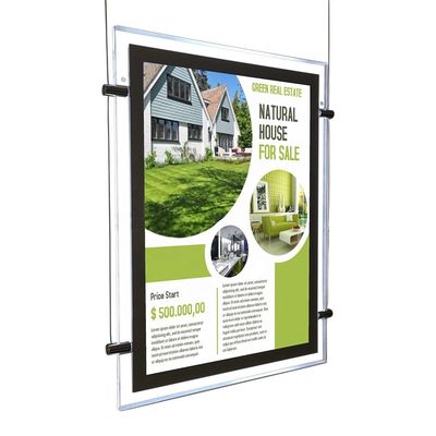 Beli Lampu latar belakang Tanda Real Estate Poster jendela gantung Iklan A3 A4 Akrilik Gambar Photo Frame Led Display Light Box pembuatan online