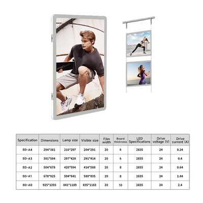 Beli Akrilik Cahaya Kristal Cahaya Tinggi KWS-AP-20 Backlit A4 Light Box 5.76W pembuatan online