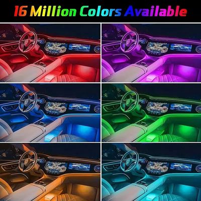 Malam Pesta Led Lampu Lingkungan Mobil Empat Mode Bluetooth Interior Lampu Lingkungan Mobil