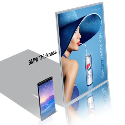 A1/A2/A3/A4 Kaca LED Ultra Thin Lightbox Display Frame Poster Iklan Aluminium