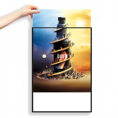 Frame Poster Aluminium Ultra-Tipis Snap Glass Kotak Cahaya Iklan