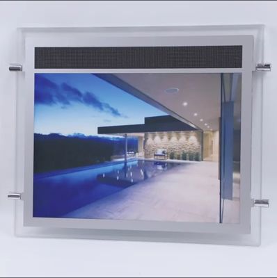 Bingkai Foto Akrilik A3 A4 Kotak Lampu Tampilan LED Tanda Properti Gantung Iklan Tampilan LED